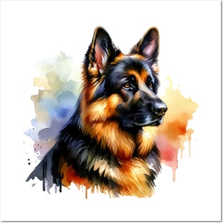 German Shepherd Watercolor - Beautiful Dog Posters and Art